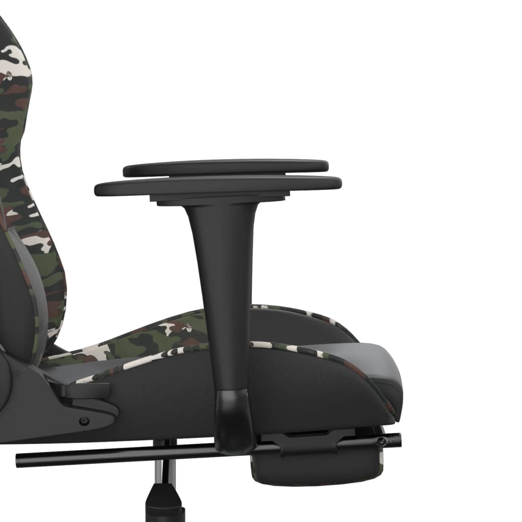 vidaXL Chaise de jeu de massage repose-pied Noir&Camouflage Similicuir
