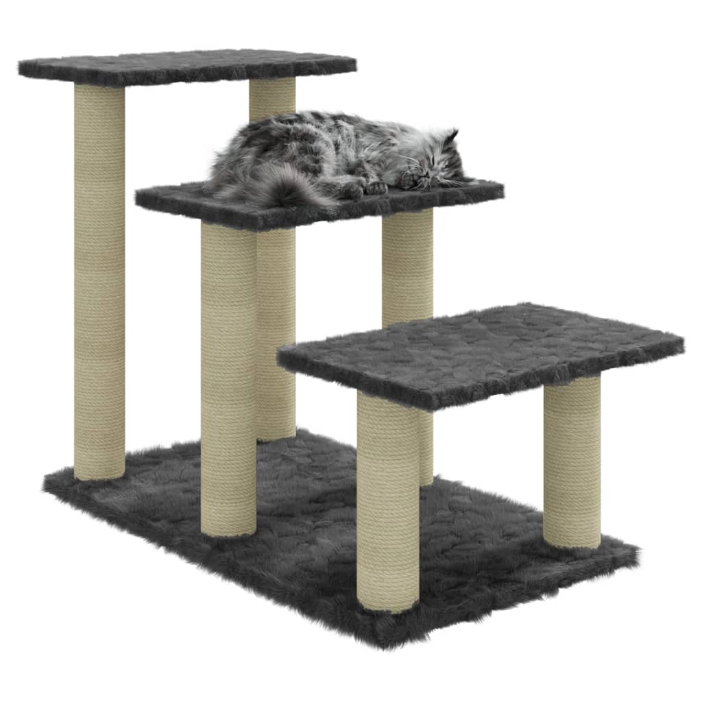 vidaXL Arbre à chat avec griffoirs en sisal Gris foncé 50,5 cm