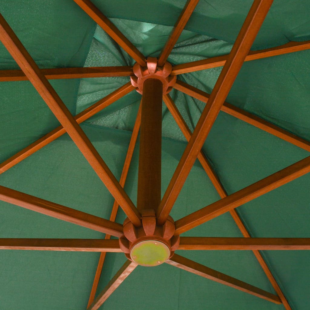 vidaXL Parasol 300 x 300 cm Poteau en bois Vert