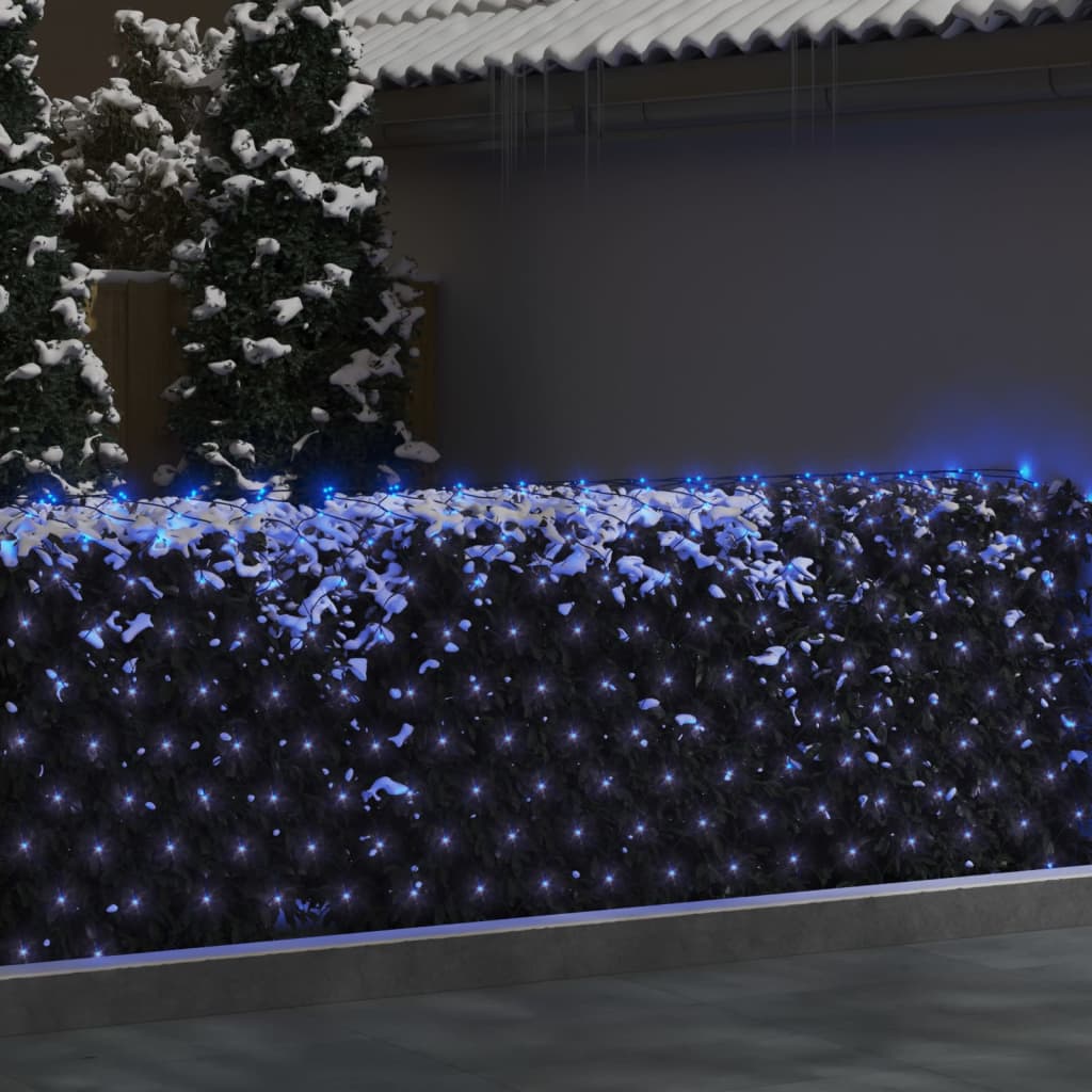 vidaXL Filet lumineux bleu de Noël 4x4 m 544 LED Intérieur/extérieur