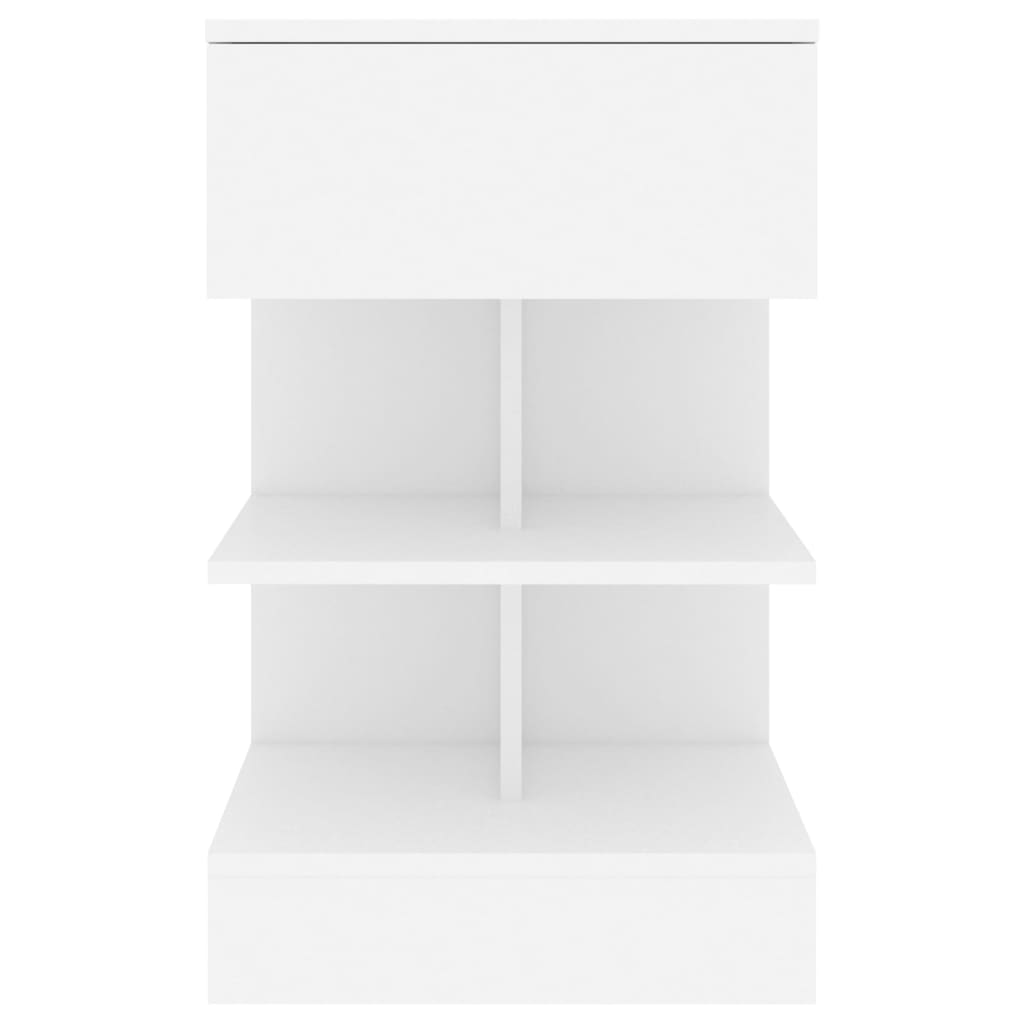 vidaXL Tables de chevet 2 pcs Blanc 40x35x65 cm Bois d’ingénierie