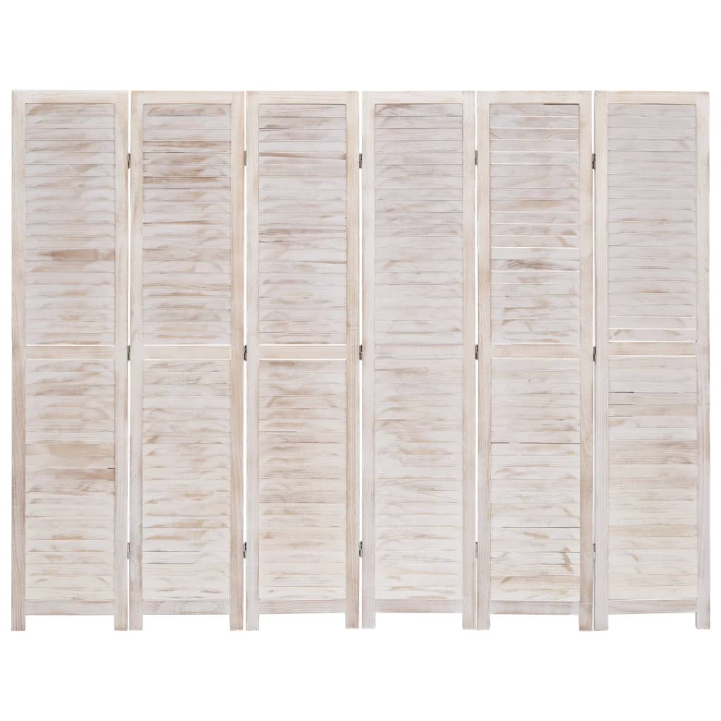 vidaXL Cloison de séparation 6 panneaux Blanc 210x165 cm Bois