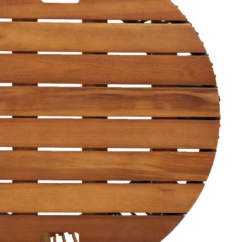 vidaXL Tables d'appoint de jardin 2pcs dessus en bois beige poly rotin