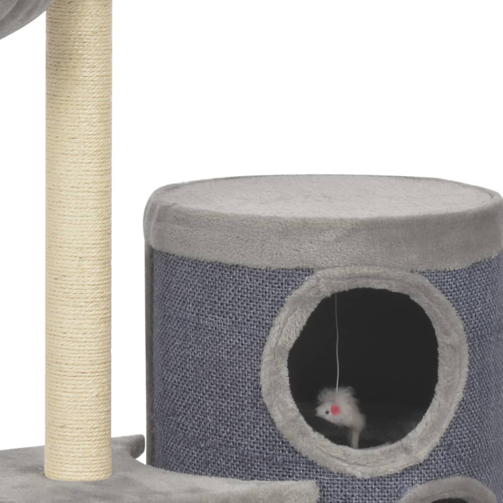 vidaXL Arbre à chat avec griffoirs en sisal Gris 148 cm