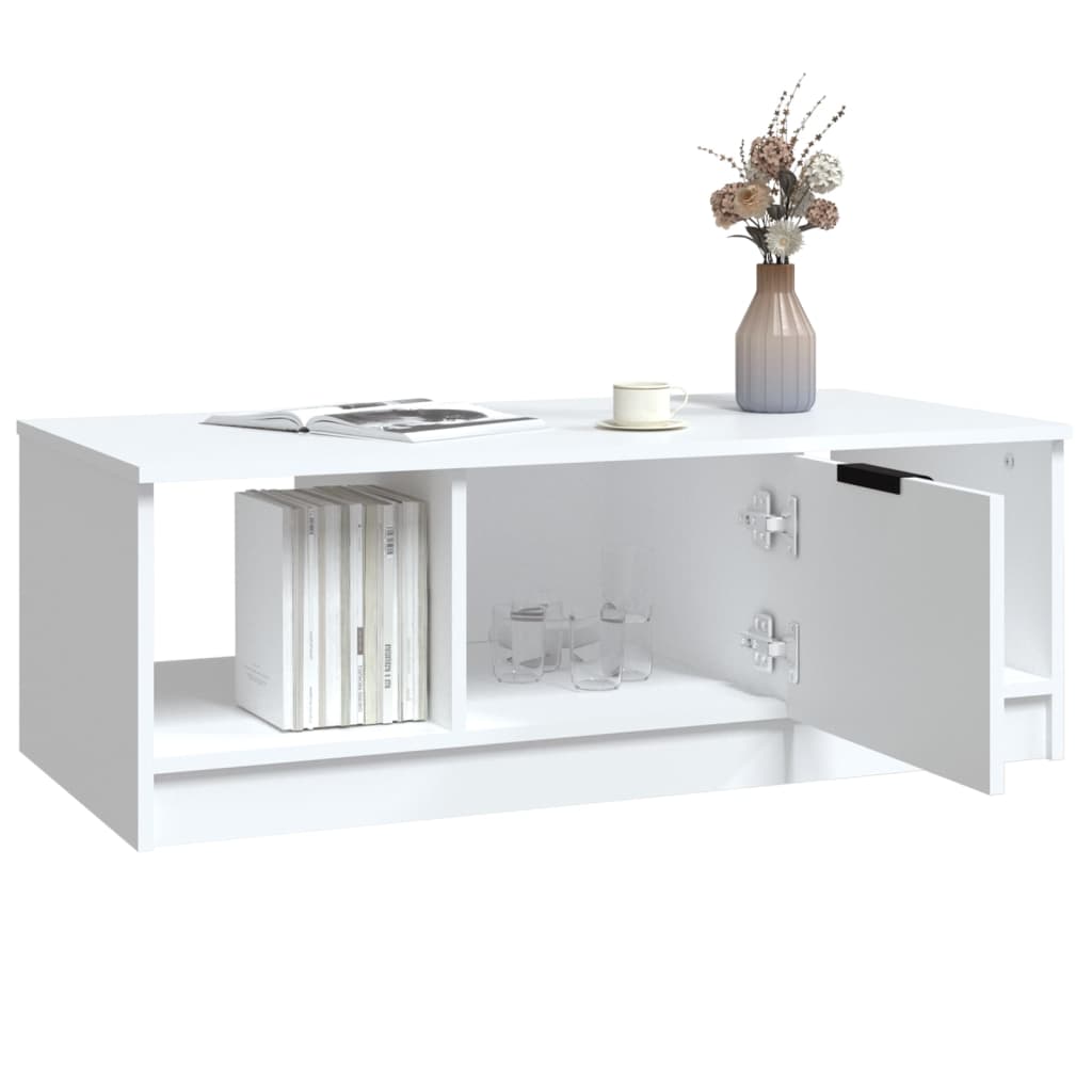 vidaXL Table basse blanc 102x50x36 cm bois d'ingénierie