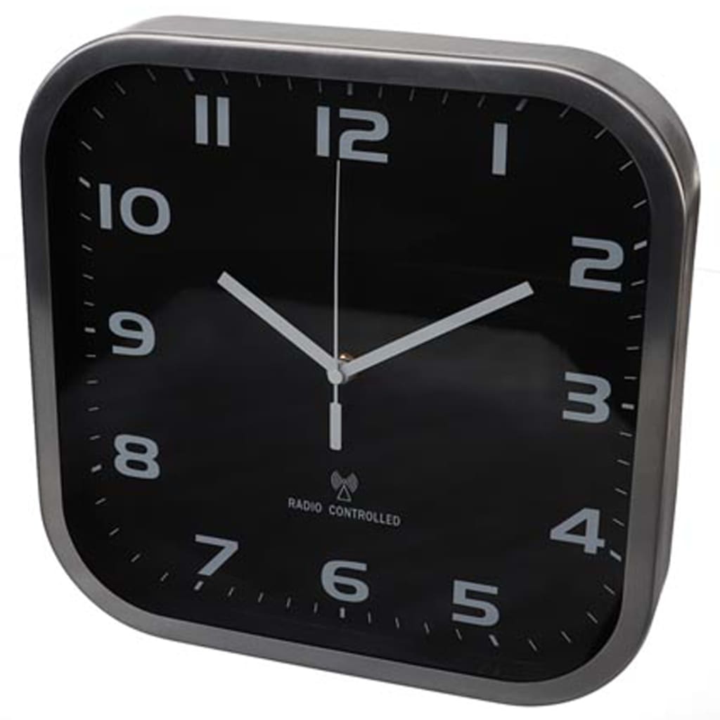 Perel Horloge murale 27x27 cm Noir et gris