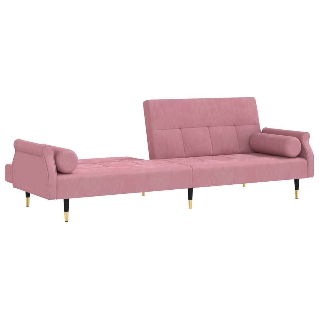 vidaXL Canapé-lit avec coussins rose velours