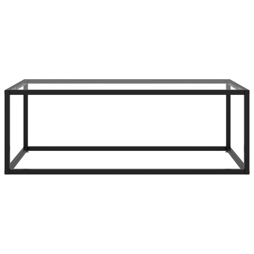 vidaXL Table basse Noir avec verre trempé 100x50x35 cm