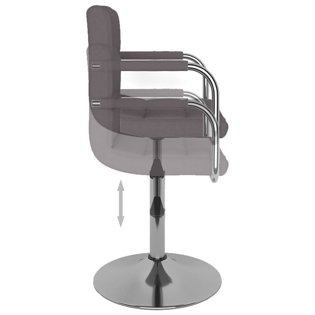 vidaXL Chaises pivotantes à manger lot de 2 taupe tissu