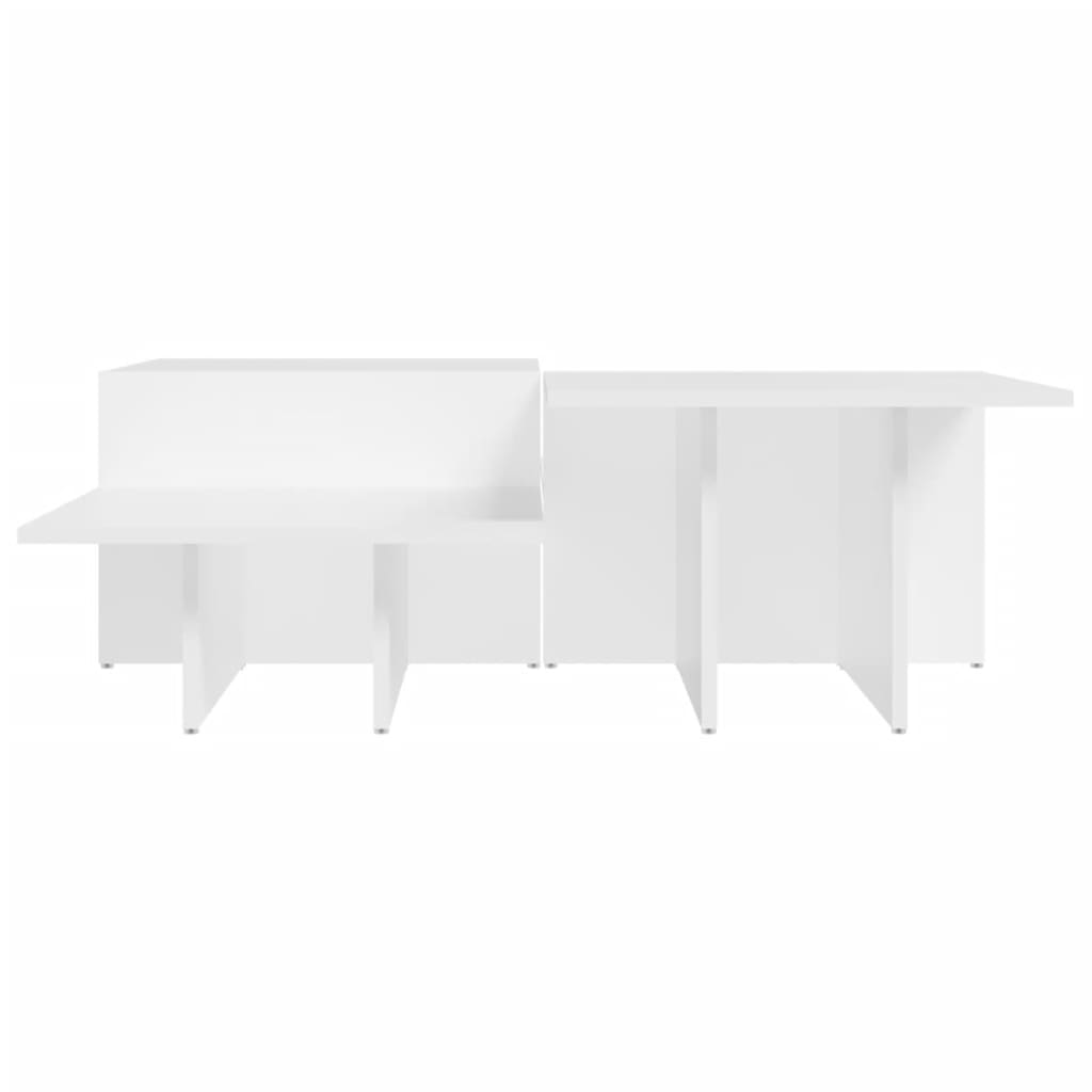 vidaXL Tables basses 2 pcs blanc bois d'ingénierie