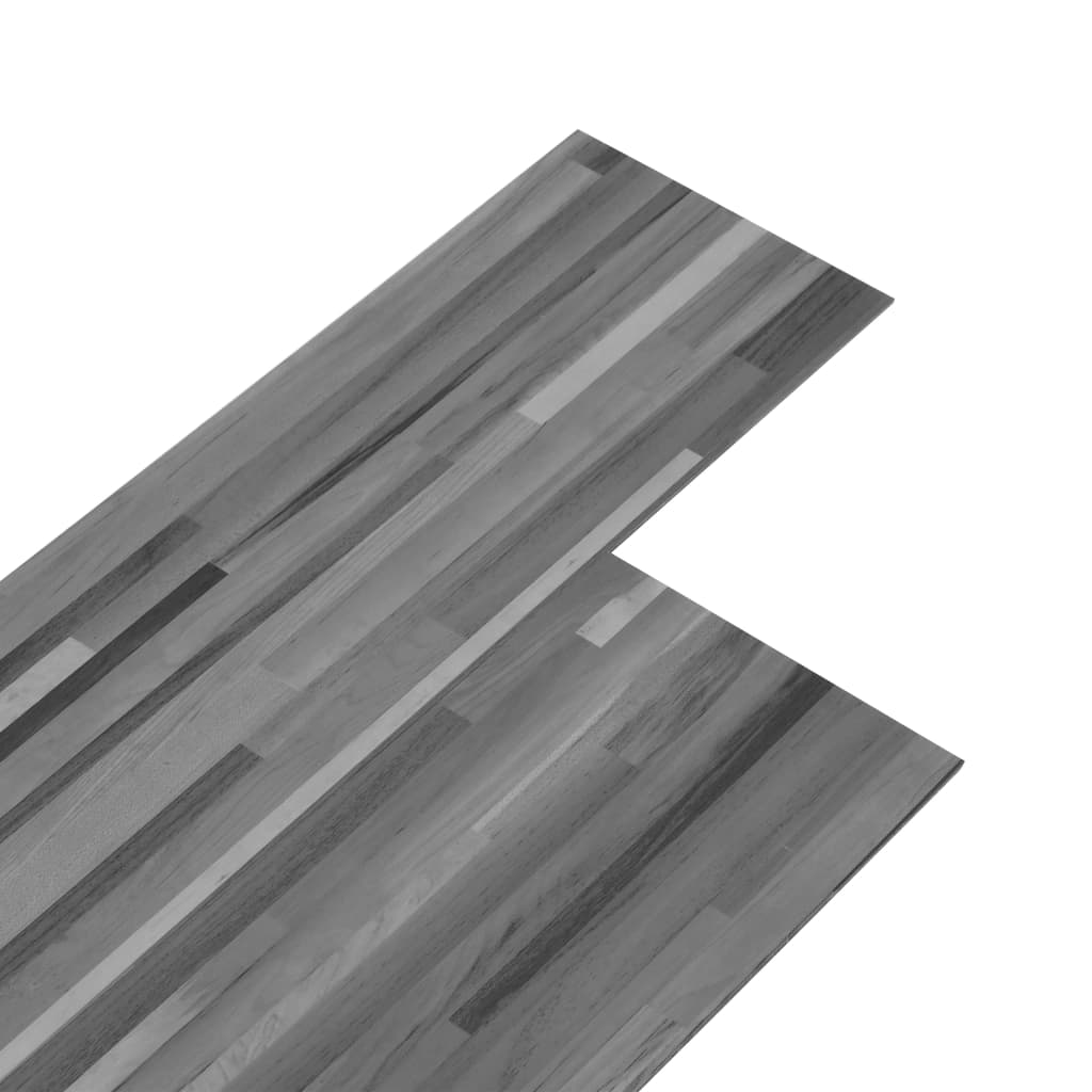 vidaXL Planches de plancher PVC Non auto-adhésif 5,26 m²2 mm Gris rayé