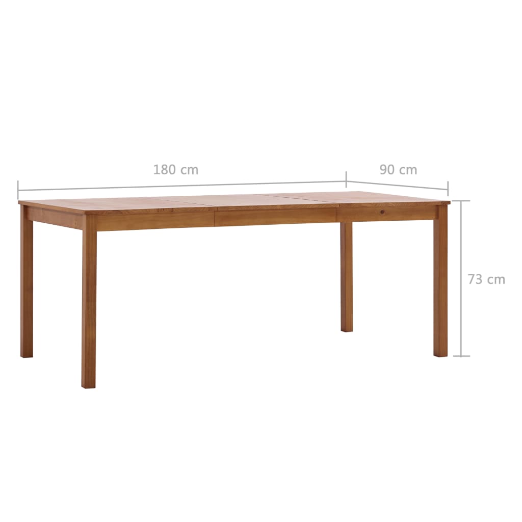 vidaXL Table de salle à manger Marron miel 180 x 90 x 73 cm Pin