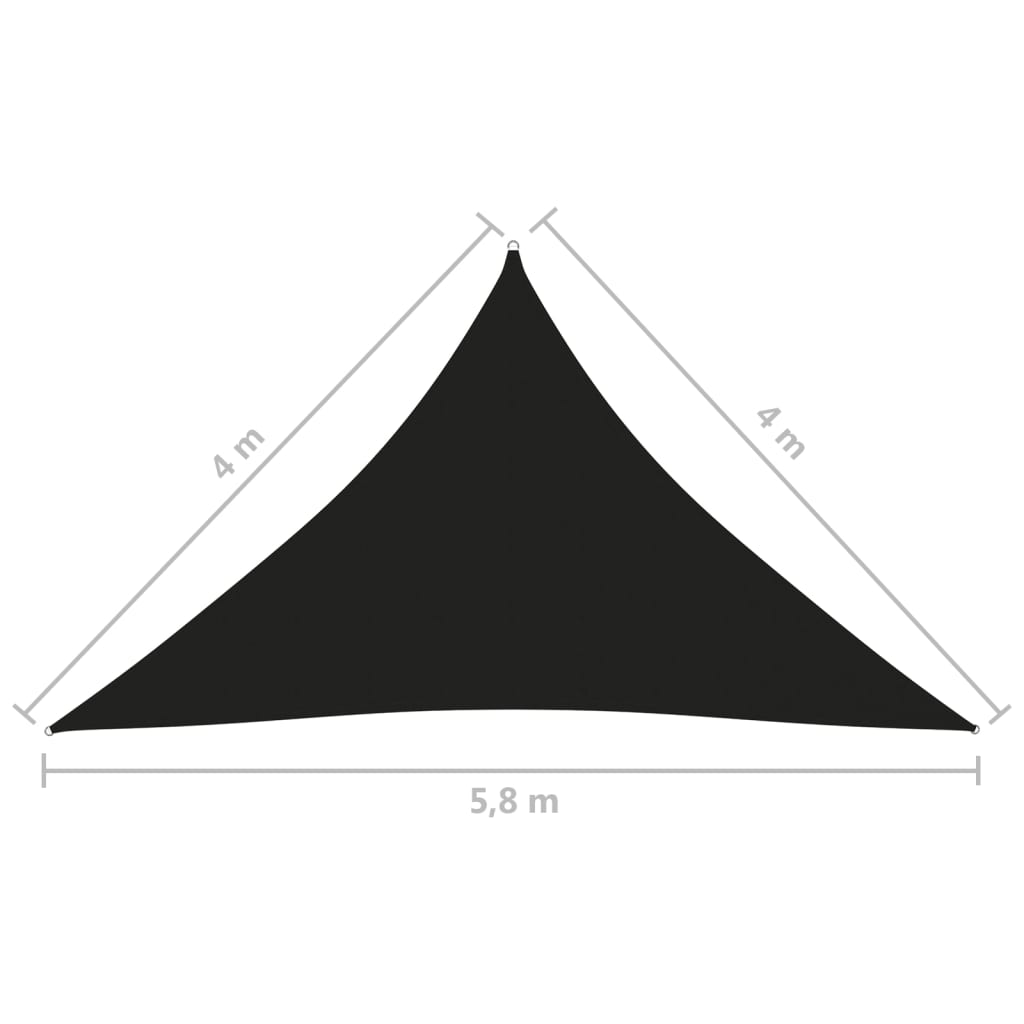vidaXL Voile de parasol tissu oxford triangulaire 4x4x5,8 m noir