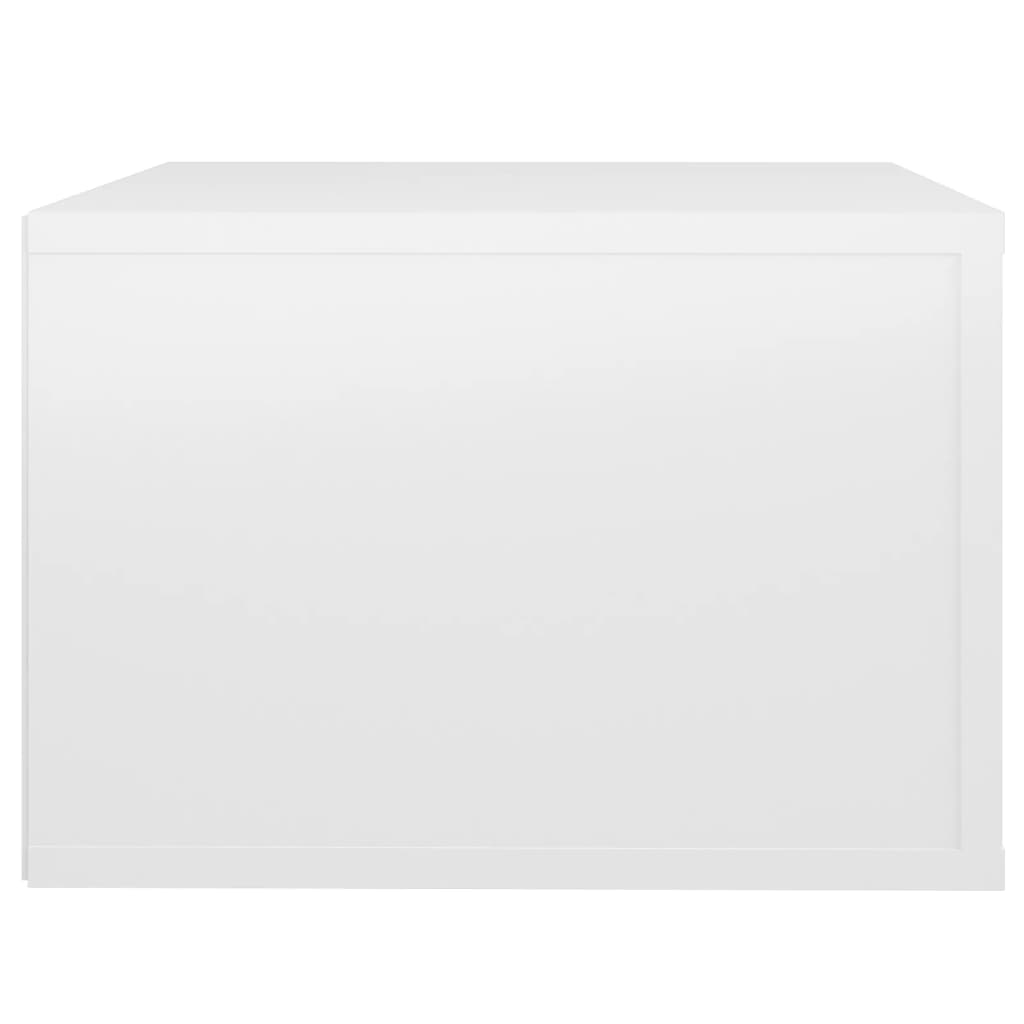 vidaXL Table de chevet murale Blanc brillant 50x36x25 cm