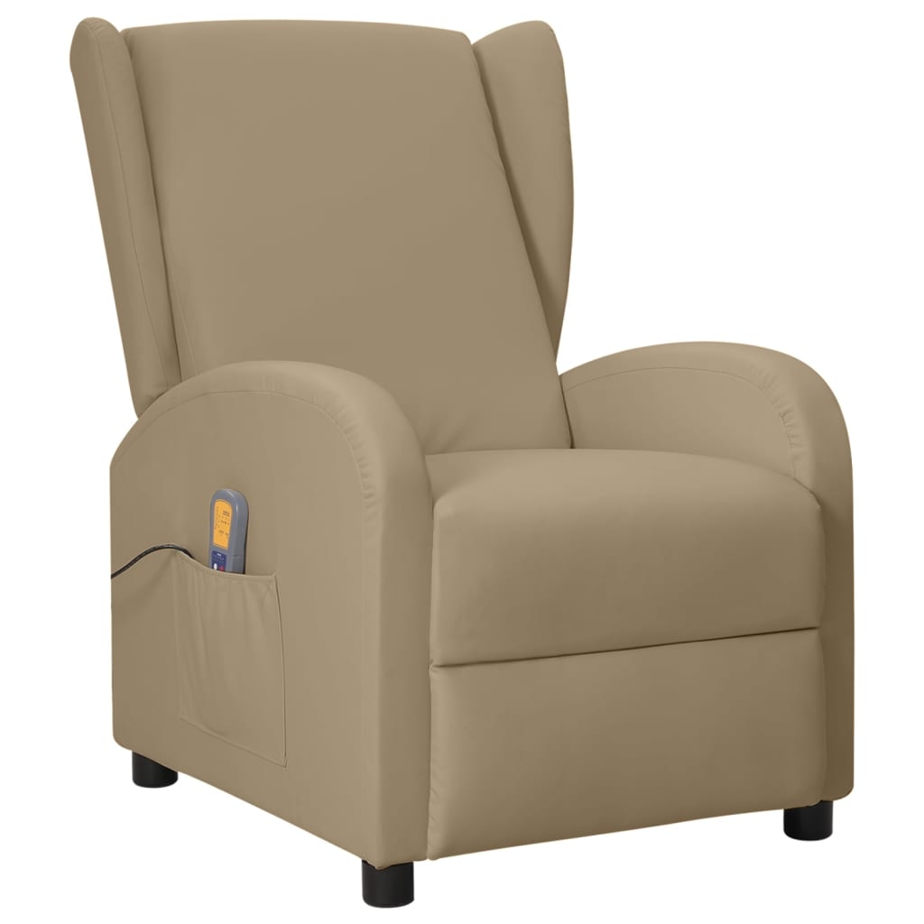 vidaXL Fauteuil inclinable de massage Cappuccino Similicuir