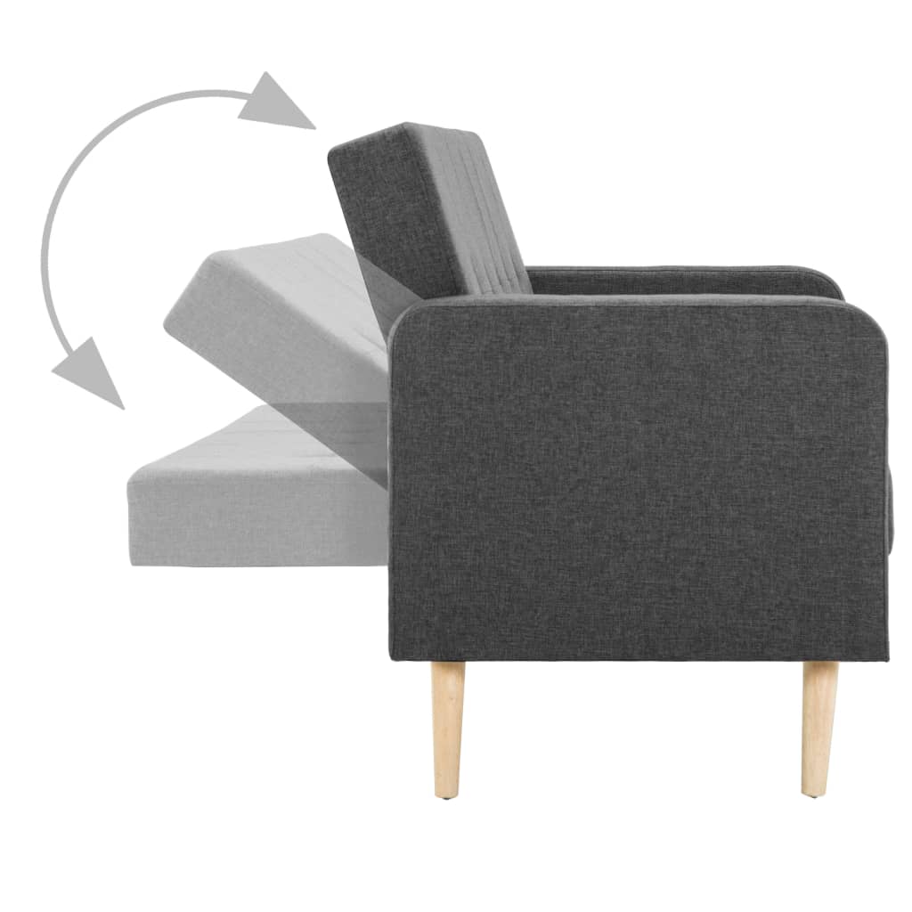 vidaXL Canapé Tissu Gris foncé