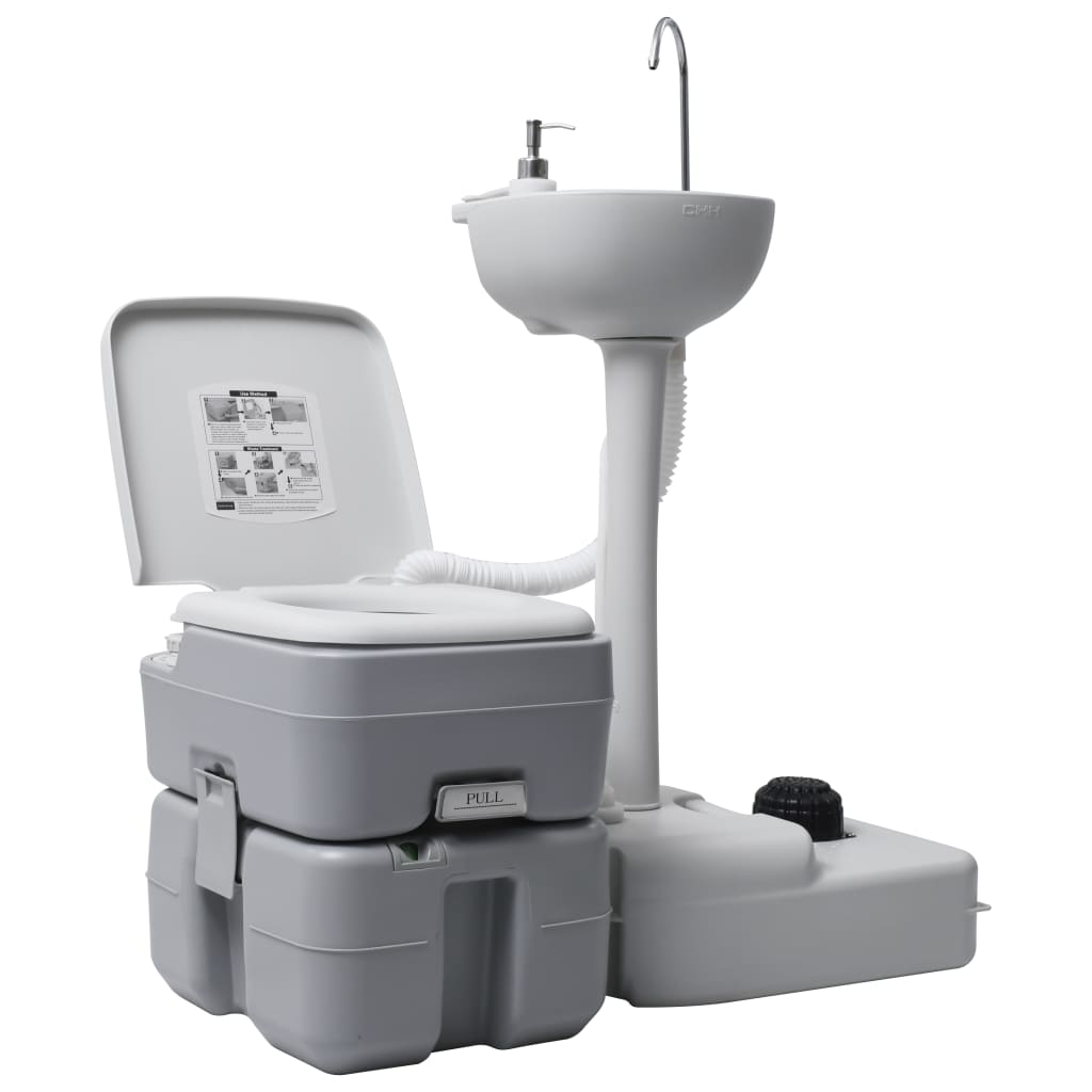 vidaXL Ensemble de toilette support de lavage des mains réservoir eau