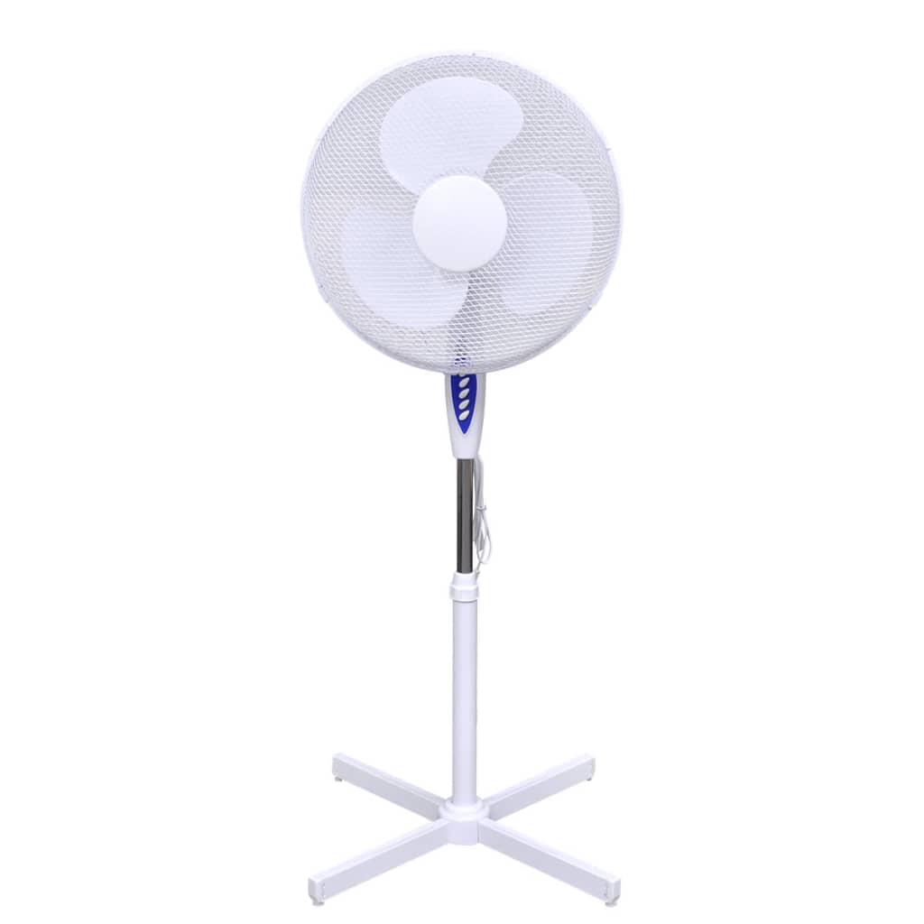 Ventilateur oscillant sur pied blanc 60Whauteur+inclinaison ajustables