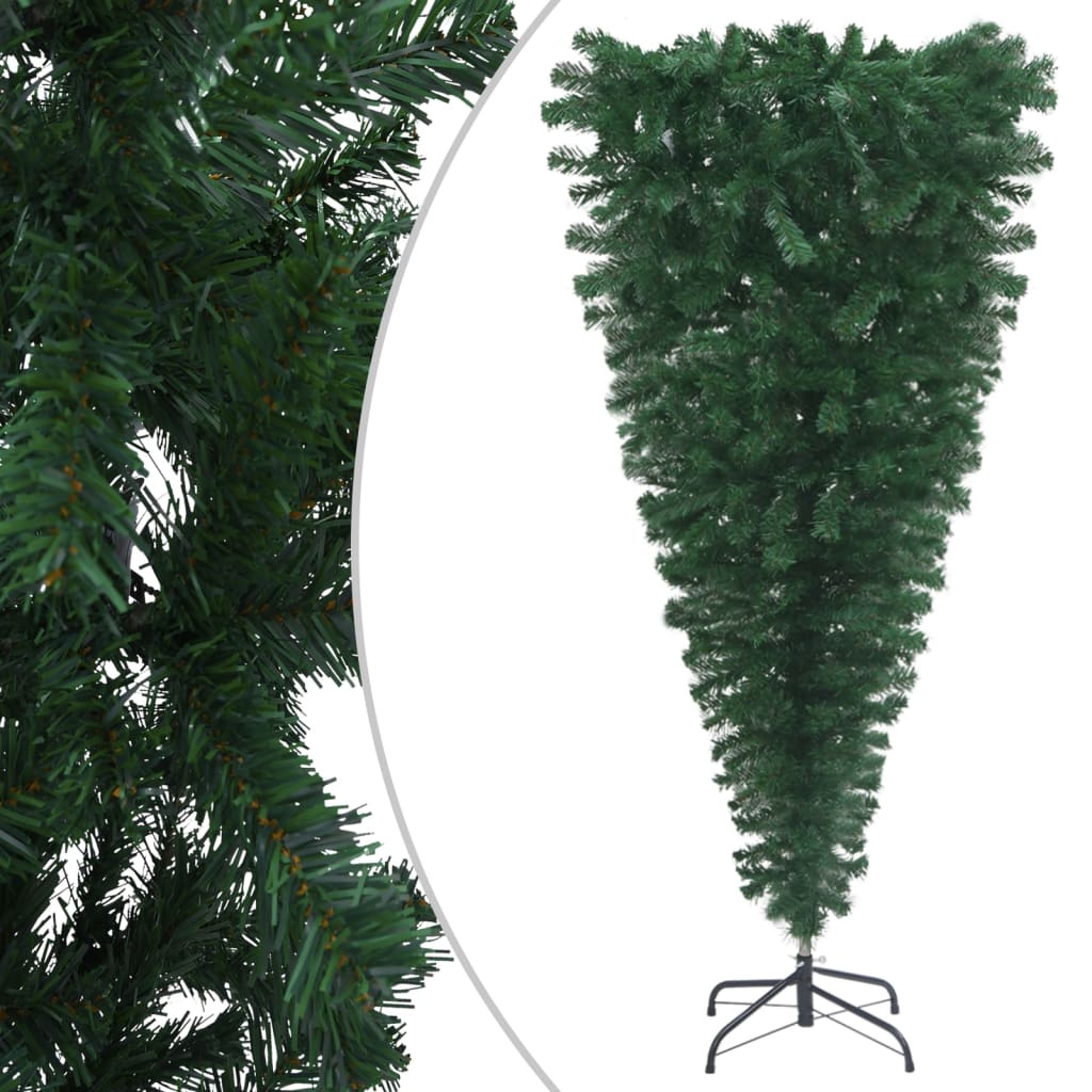 vidaXL Arbre de Noël artificiel renversé pré-éclairé vert 180 cm