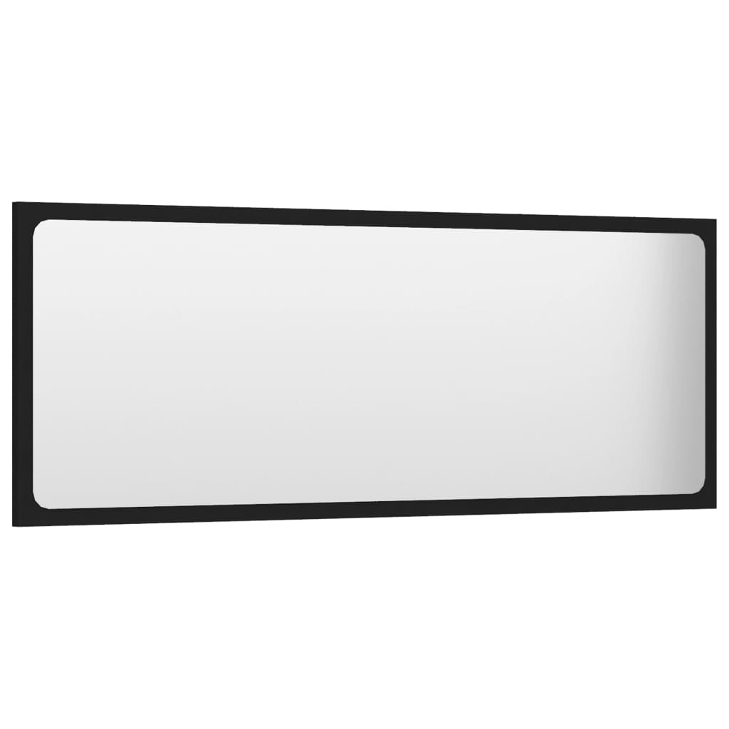 vidaXL Miroir de salle de bain Noir 100x1,5x37 cm Aggloméré