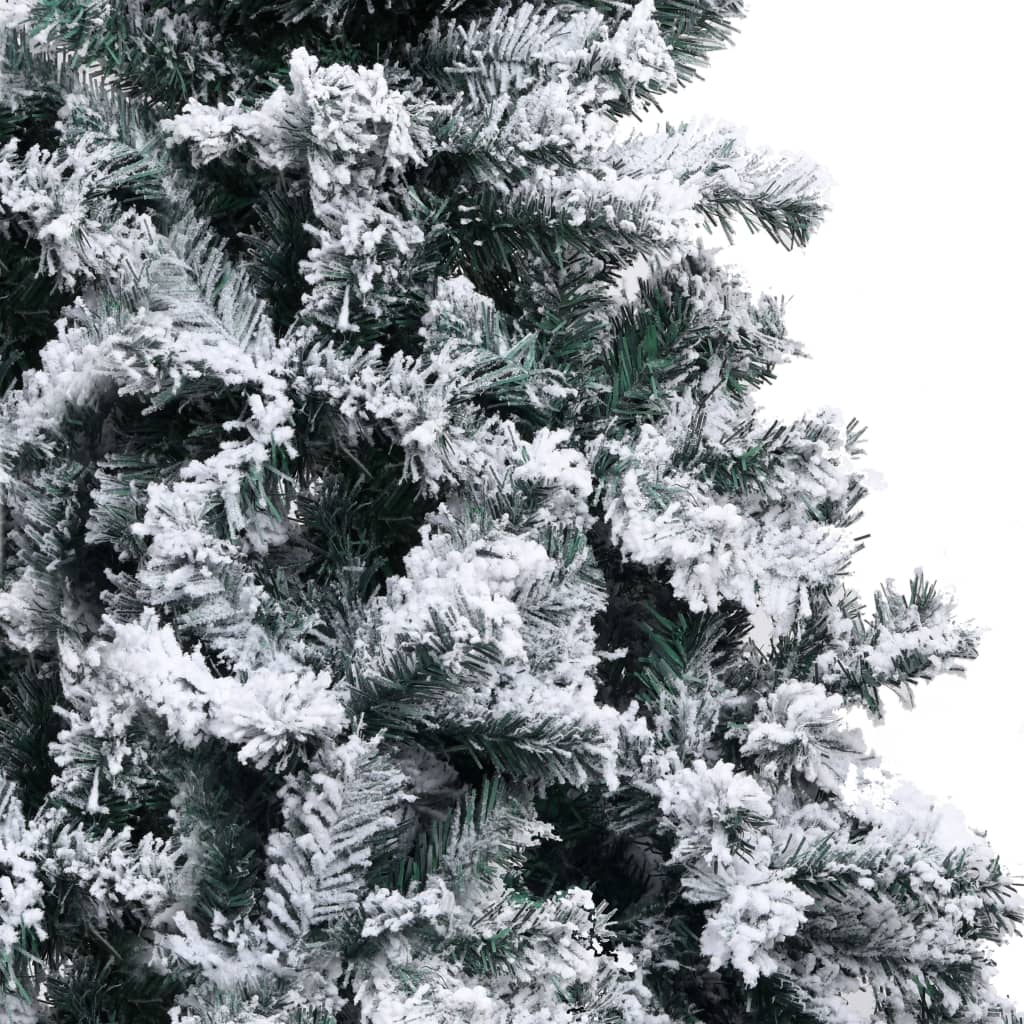 vidaXL Sapin de Noël artificiel avec neige floquée vert 210 cm PVC