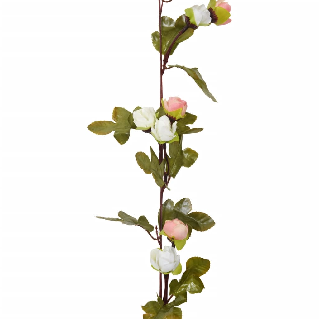 vidaXL Guirlandes de fleurs artificielles 6 pcs champagne 215 cm