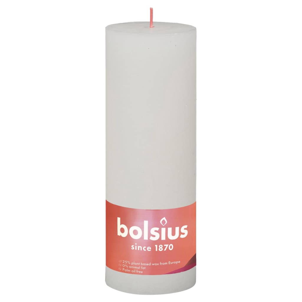 Bolsius Bougies pilier rustiques Shine 4 pcs 190x68 mm Blanc nuageux