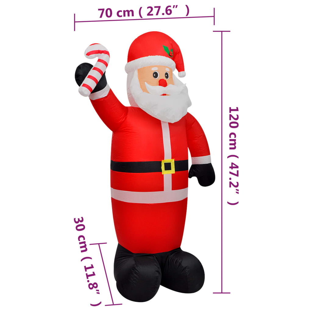 vidaXL Père Noël gonflable avec LED 120 cm