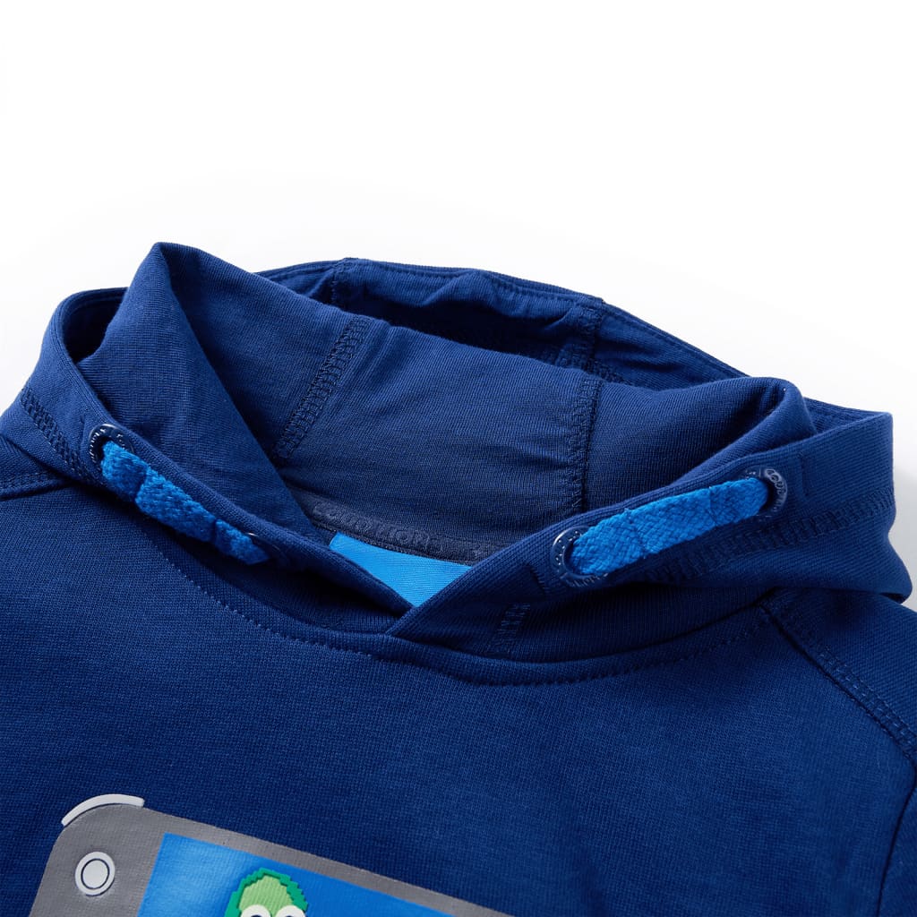 Sweatshirt à capuche pour enfants bleu foncé 92
