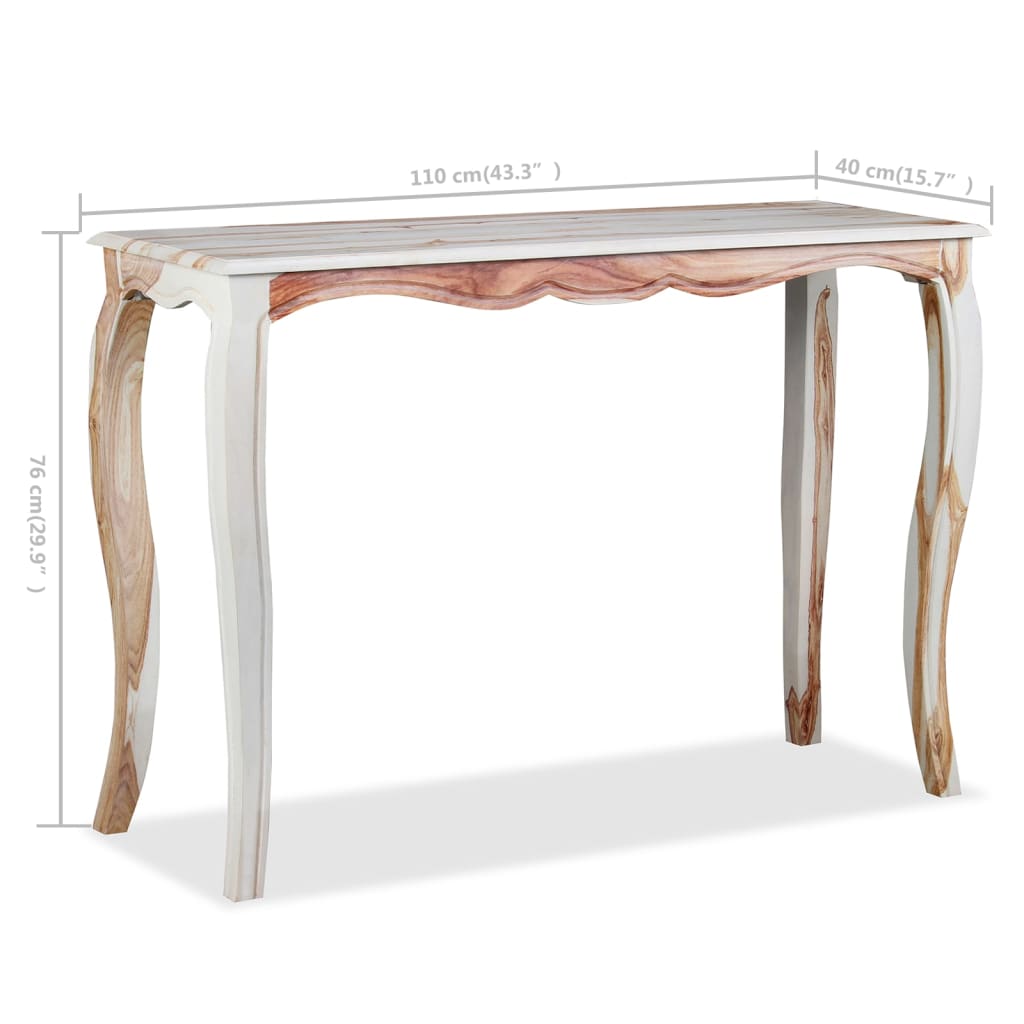 vidaXL Table console Bois de Sesham massif 110 x 40 x 76 cm