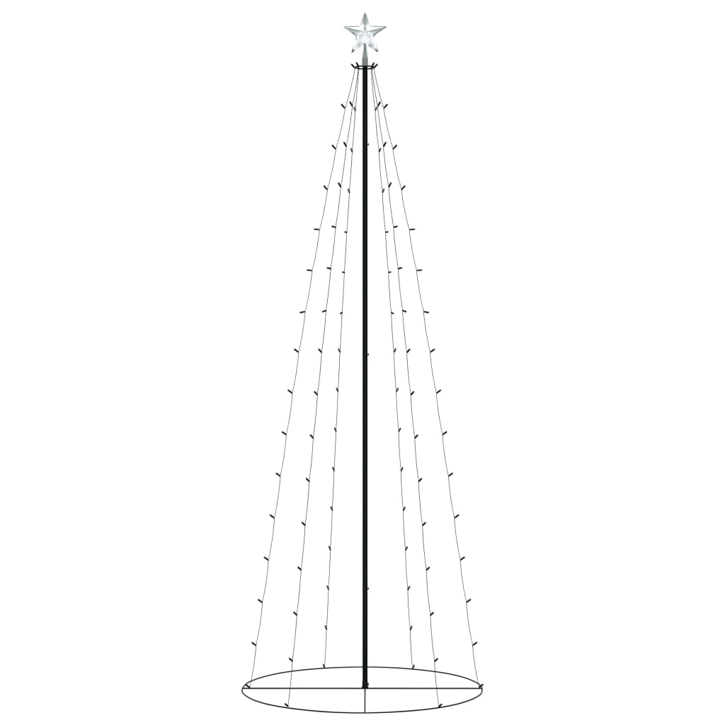 vidaXL Arbre de Noël cône 100 LED blanc chaud décoration 70x180 cm