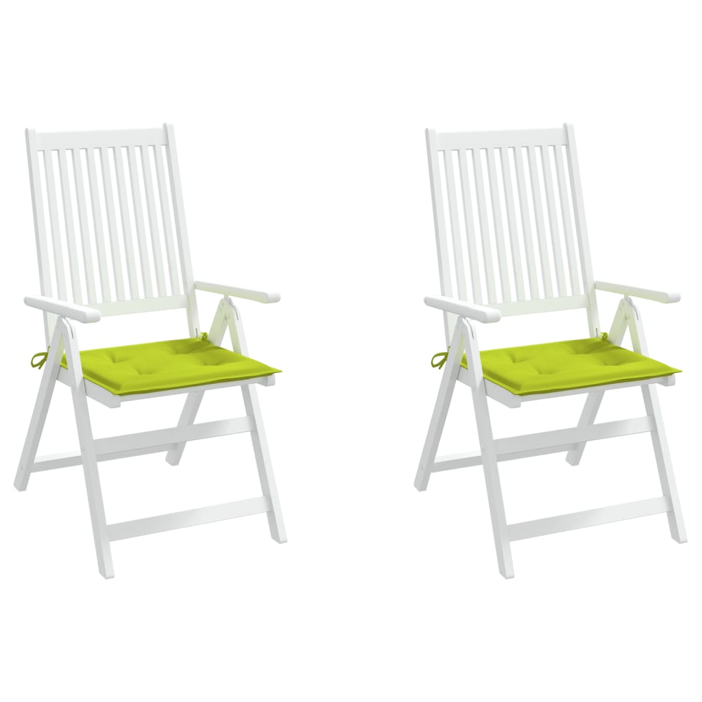 vidaXL Coussins de chaise de jardin lot de 2 vert vif 40x40x3 cm