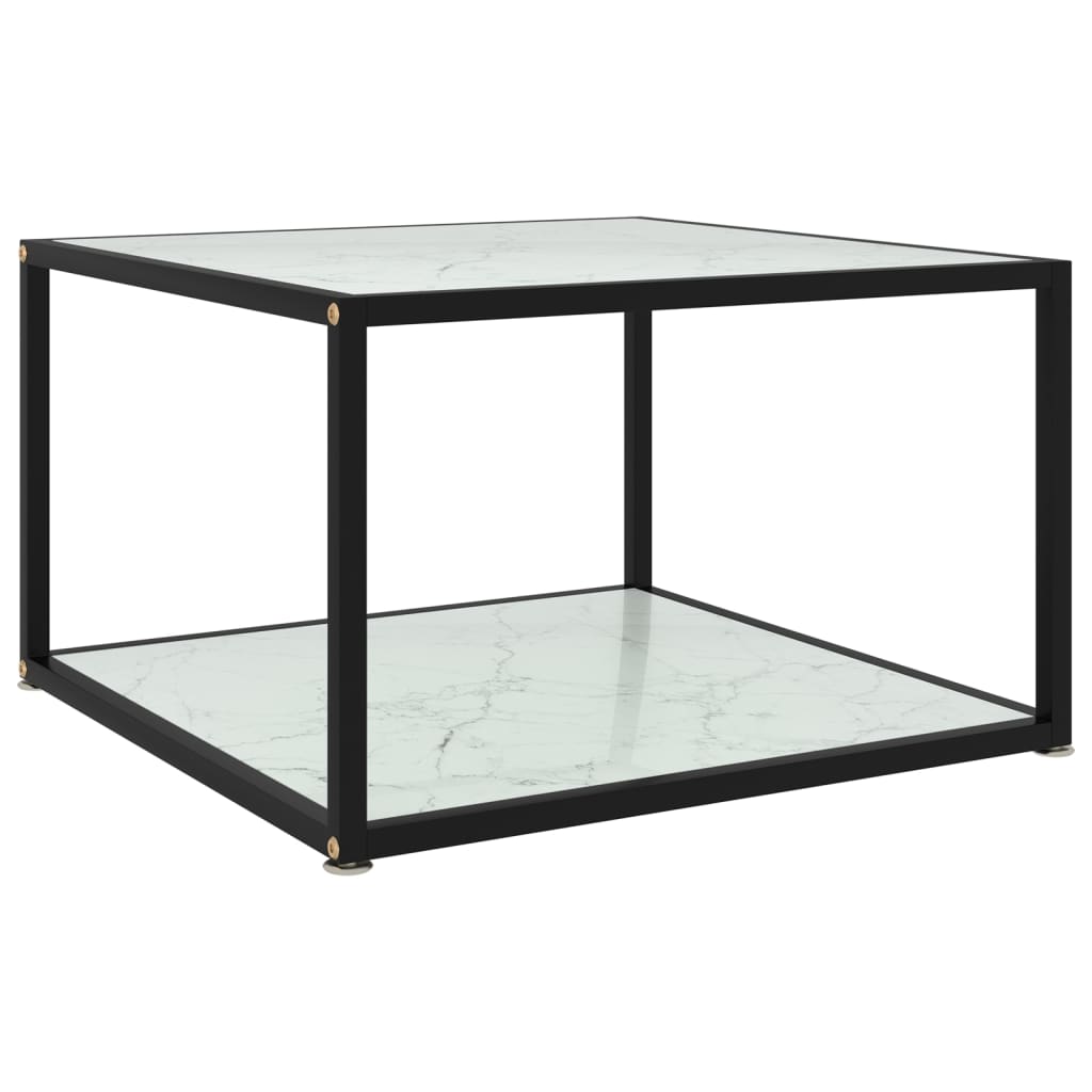 vidaXL Table basse Blanc 60x60x35 cm Verre trempé