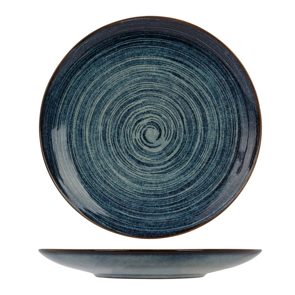 Cosy & Trendy Assiette à motif de cercles Atlantis 4 pcs Ø27,5 cm bleu