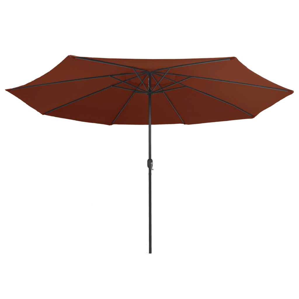 vidaXL Parasol d'extérieur avec mât en métal 400 cm Terre cuite