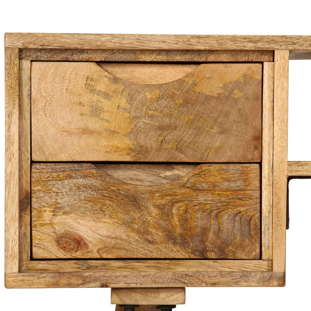 vidaXL Bureau en bois recyclé antique avec des pieds en acier Artisanat véritable 