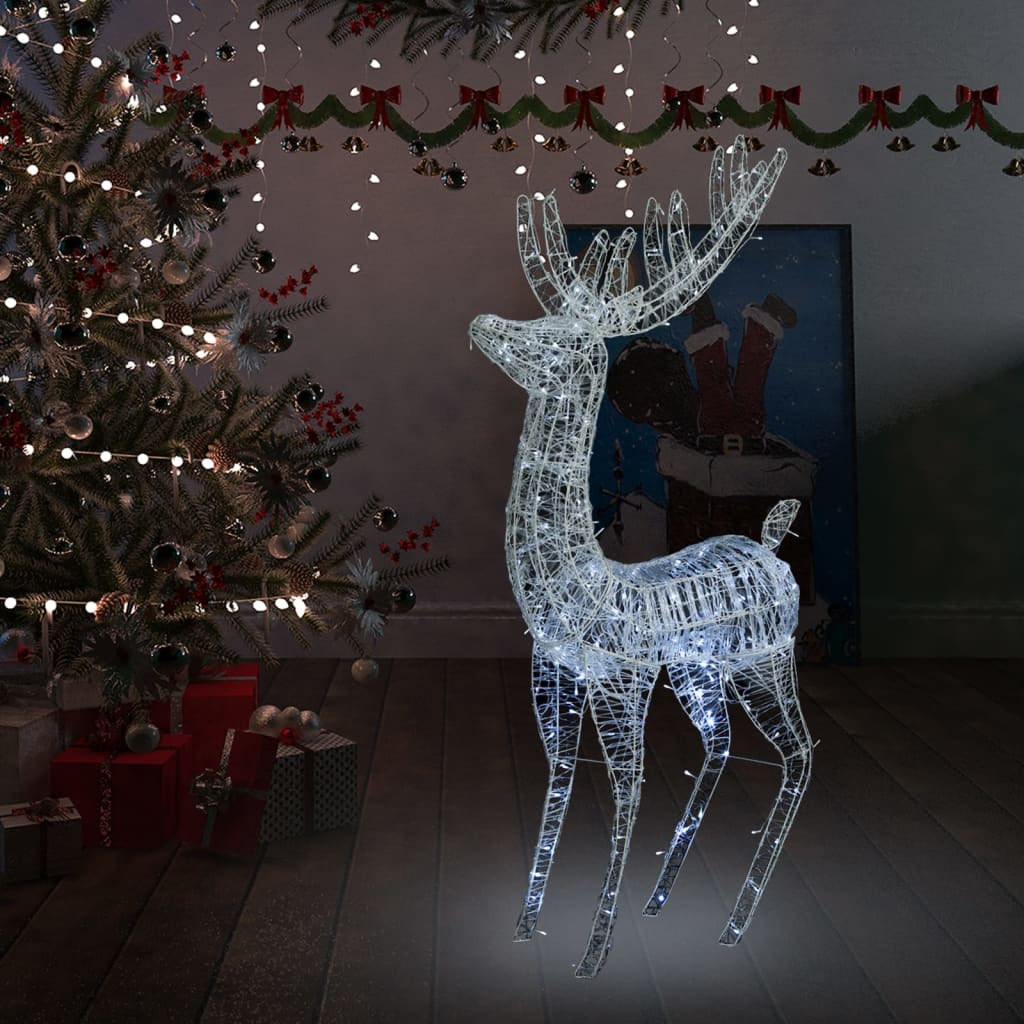 vidaXL Renne de Noël XXL Acrylique 250 LED 180 cm Blanc froid