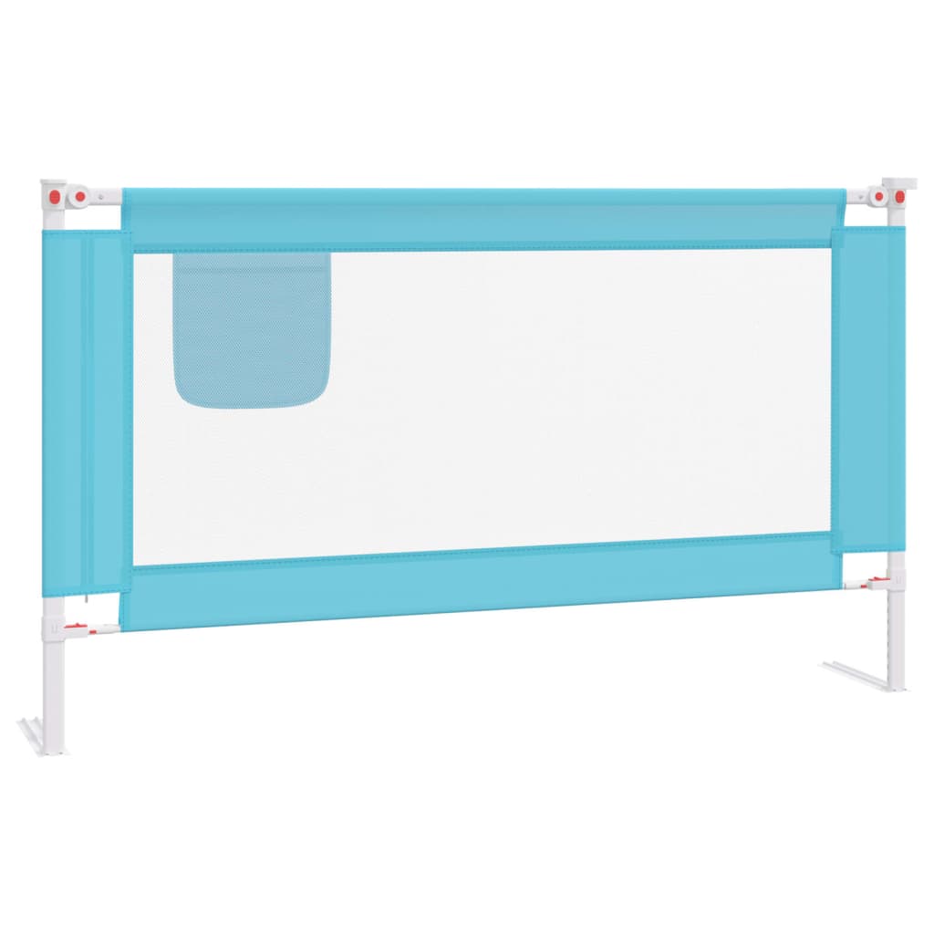 vidaXL Barrière de sécurité de lit d'enfant Bleu 140x25 cm Tissu
