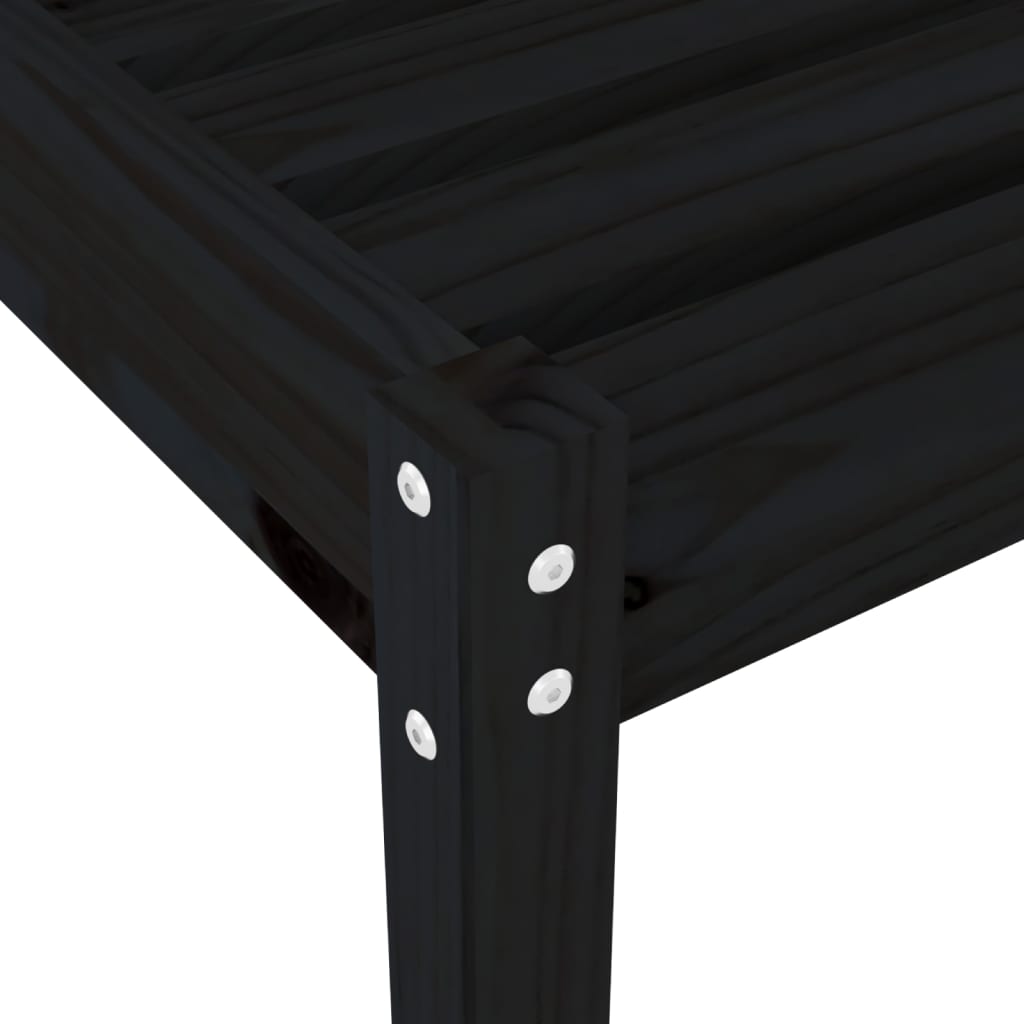 vidaXL Chaises longues lot de 2 avec table noir bois massif de pin