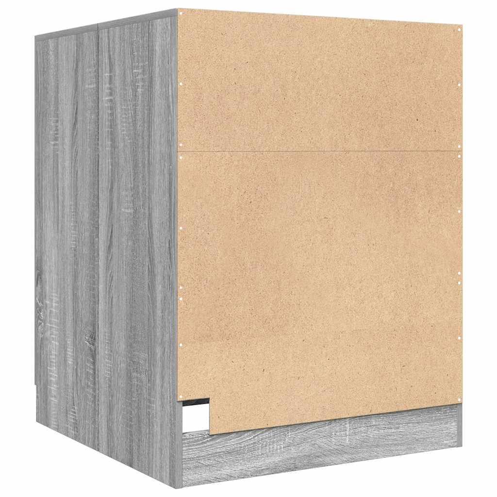 Meuble Pour Machine à Laver - 70,5x71,5x91,5 Cm - Gris Béton, 1 Porte - En Bois D'ingénierie, à Fixer Au Mur