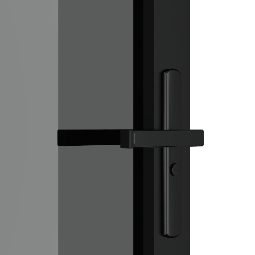vidaXL Porte intérieure 76x201,5 cm Noir Verre ESG et aluminium