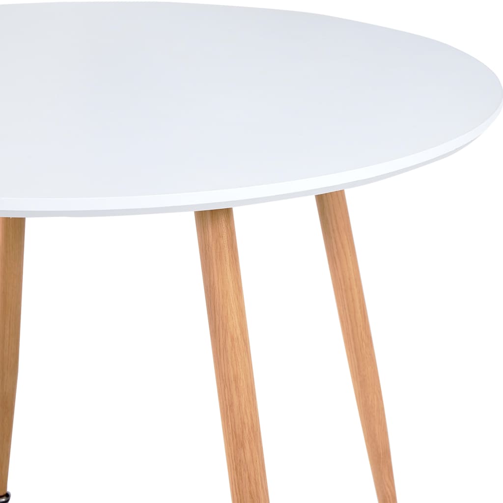 vidaXL Table de salle à manger Blanc et chêne 90x73,5 cm MDF