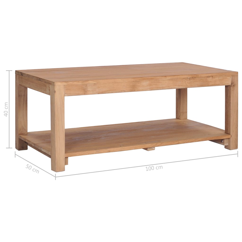 vidaXL Table basse 100x50x40 cm bois de teck massif