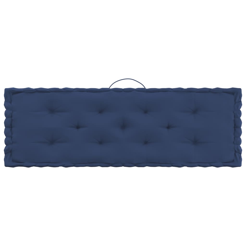 vidaXL Coussins de plancher de palette 3 pcs Bleu marine clair Coton