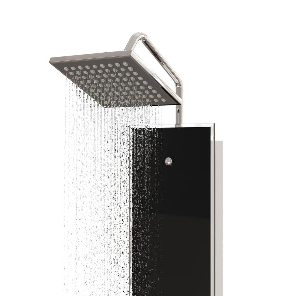 vidaXL Panneau de douche Verre 18x45,5x130 cm Noir