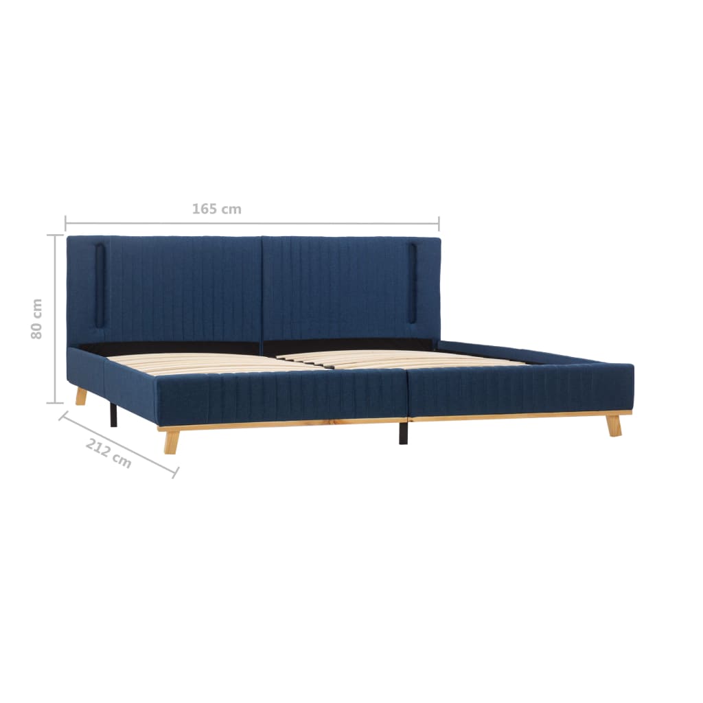 vidaXL Cadre de lit avec LED Bleu Tissu 160 x 200 cm