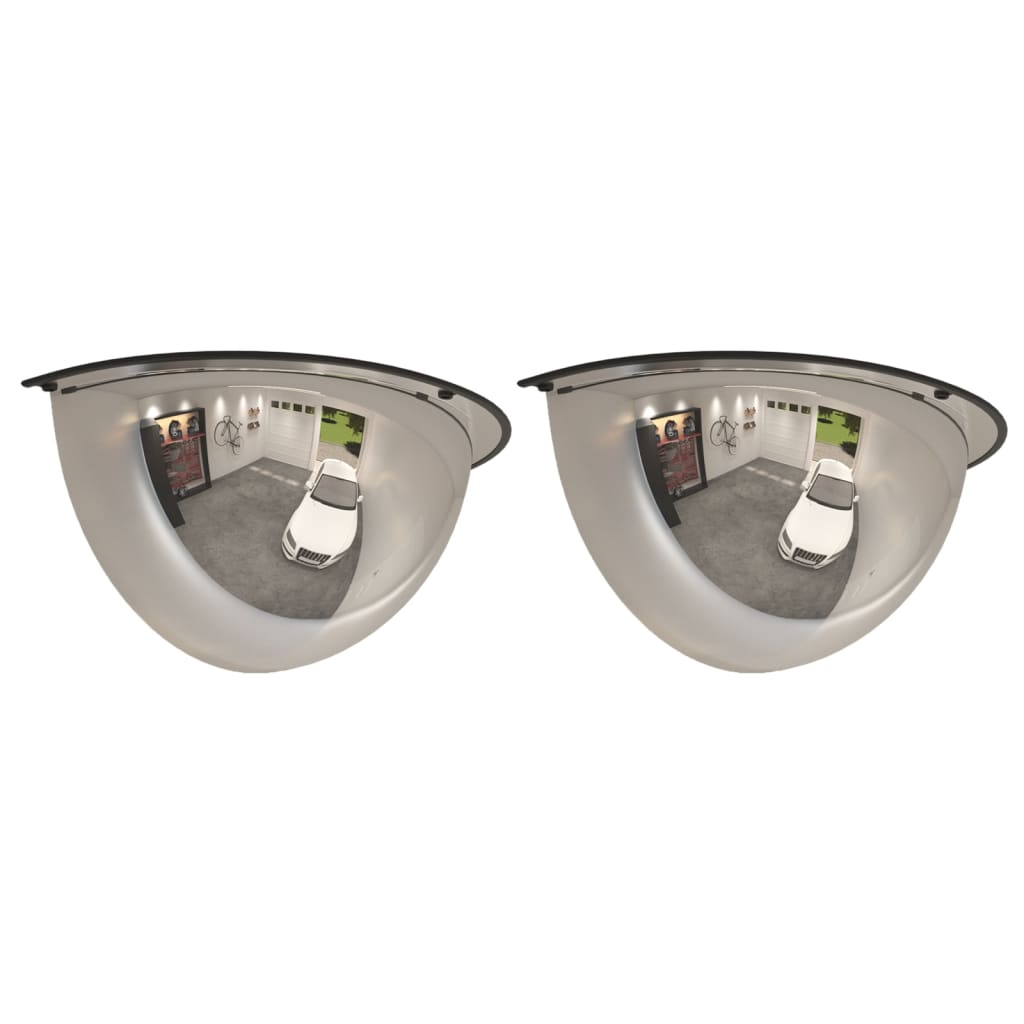 vidaXL Miroirs de circulation en demi-dôme 2 pcs Ø80 cm Acrylique
