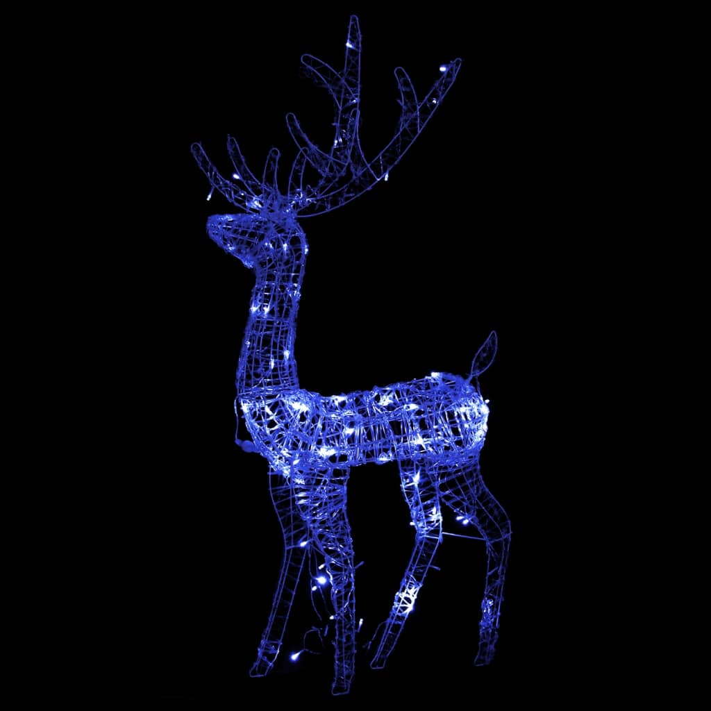 vidaXL Décorations de Noël de renne Acrylique 3 pcs 120 cm Bleu