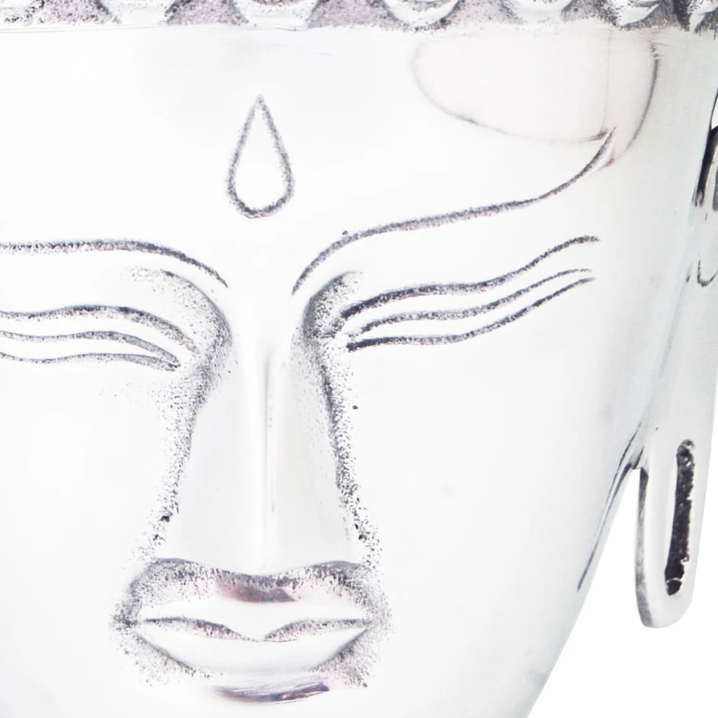 vidaXL Décoration murale en forme de tête de Bouddha Aluminium Argenté