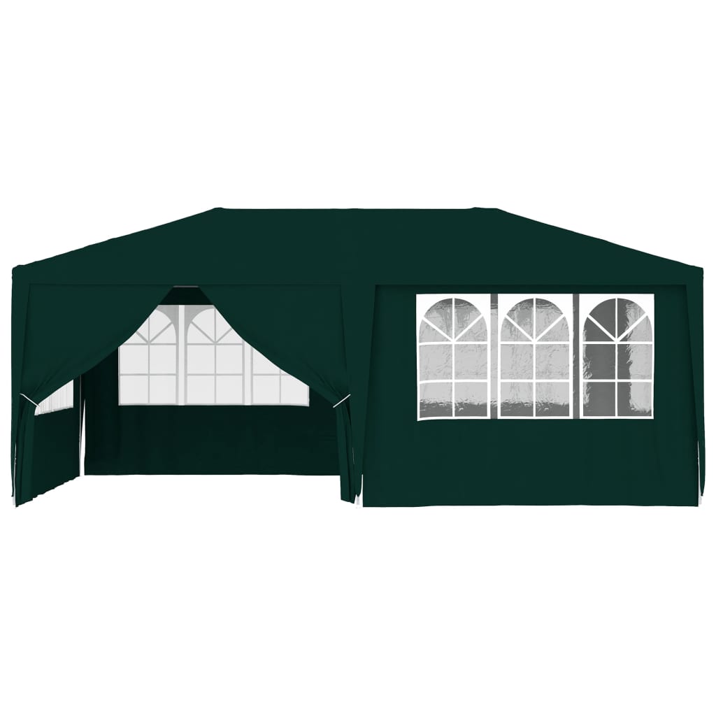 vidaXL Tente de réception avec parois latérales 4x6 m Vert 90 g/m²